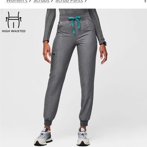 FIGS Zamora High Waisted Gray Jogger Pants